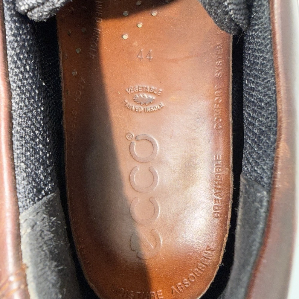Ecco Track 25 Shoes Men's 44 / 10 Brown Leather Gore-Tex Lug Moc Toe Hiking - Picture 8 of 8